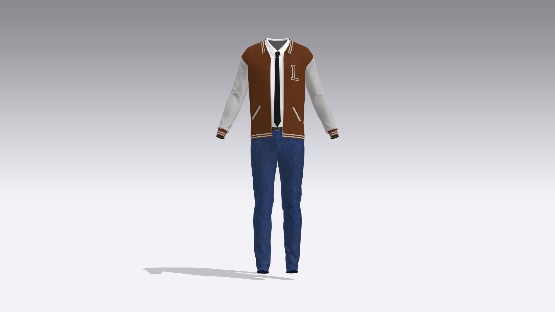 Varsity Uniform  Low-poly 3D model_1