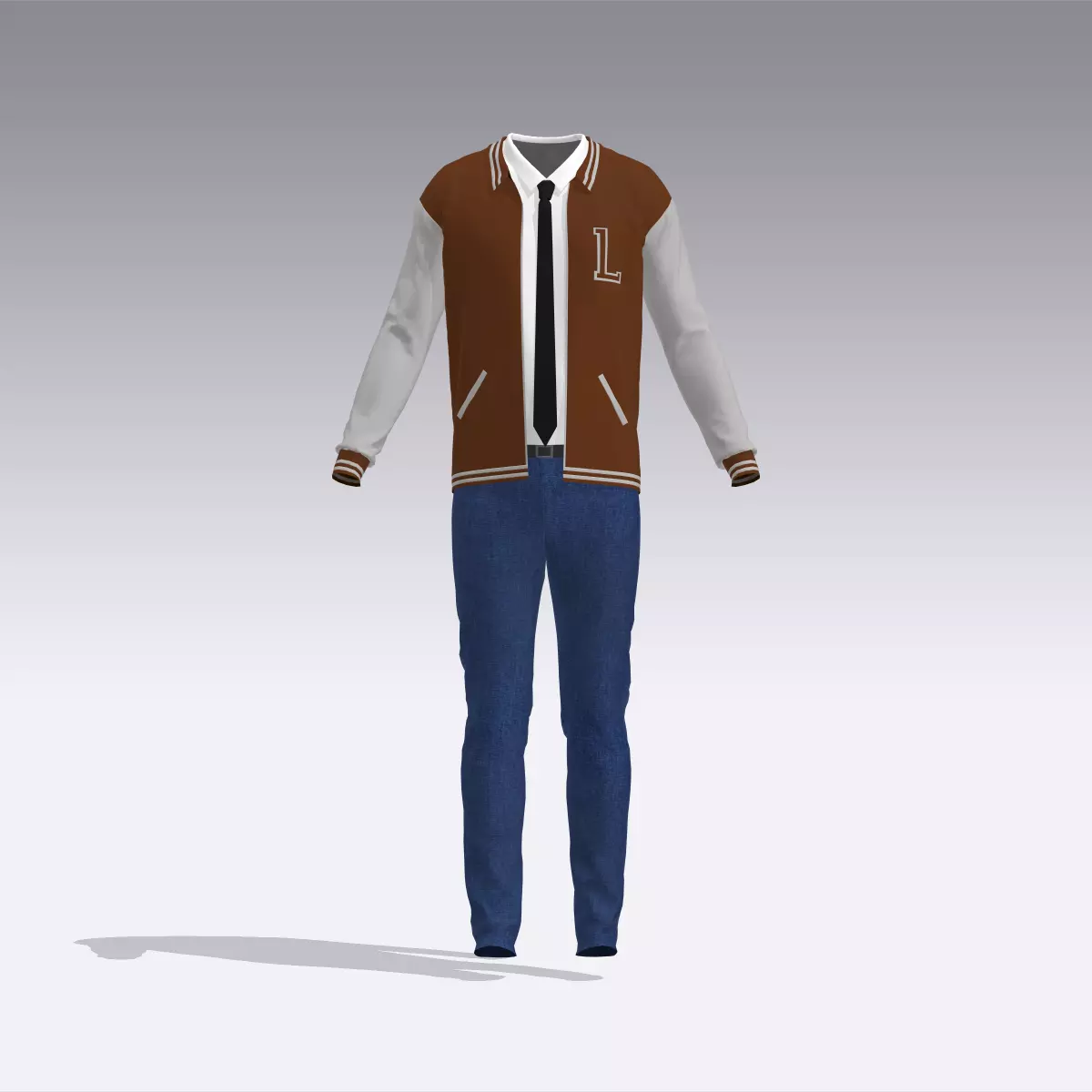 Varsity Uniform  Low-poly 3D model_0