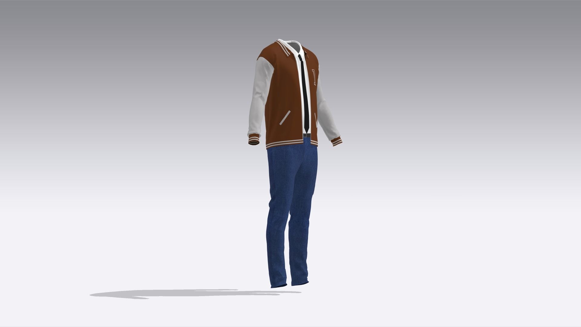 Varsity Uniform  Low-poly 3D model_4