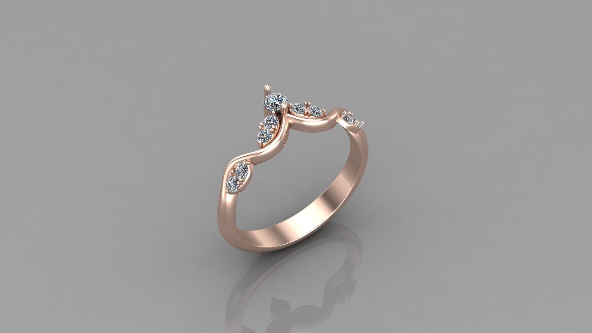 Solitaire Ring SR70 Version 1 3D model_5