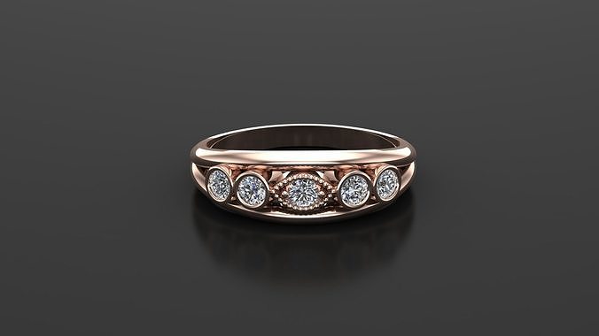 Solitaire Ring Version 1 SR58 3D model