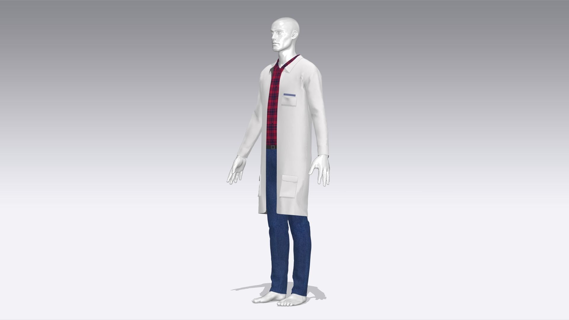 Scientist Uniform Low-poly 3D model_1