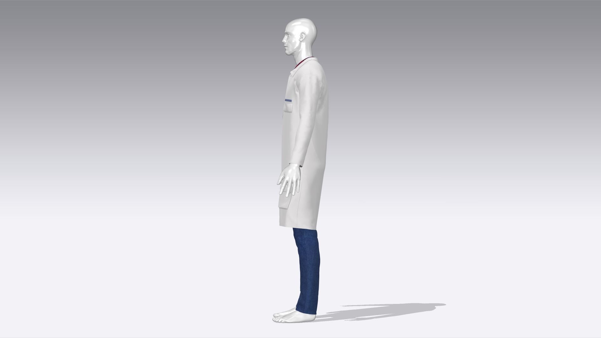 Scientist Uniform Low-poly 3D model_2