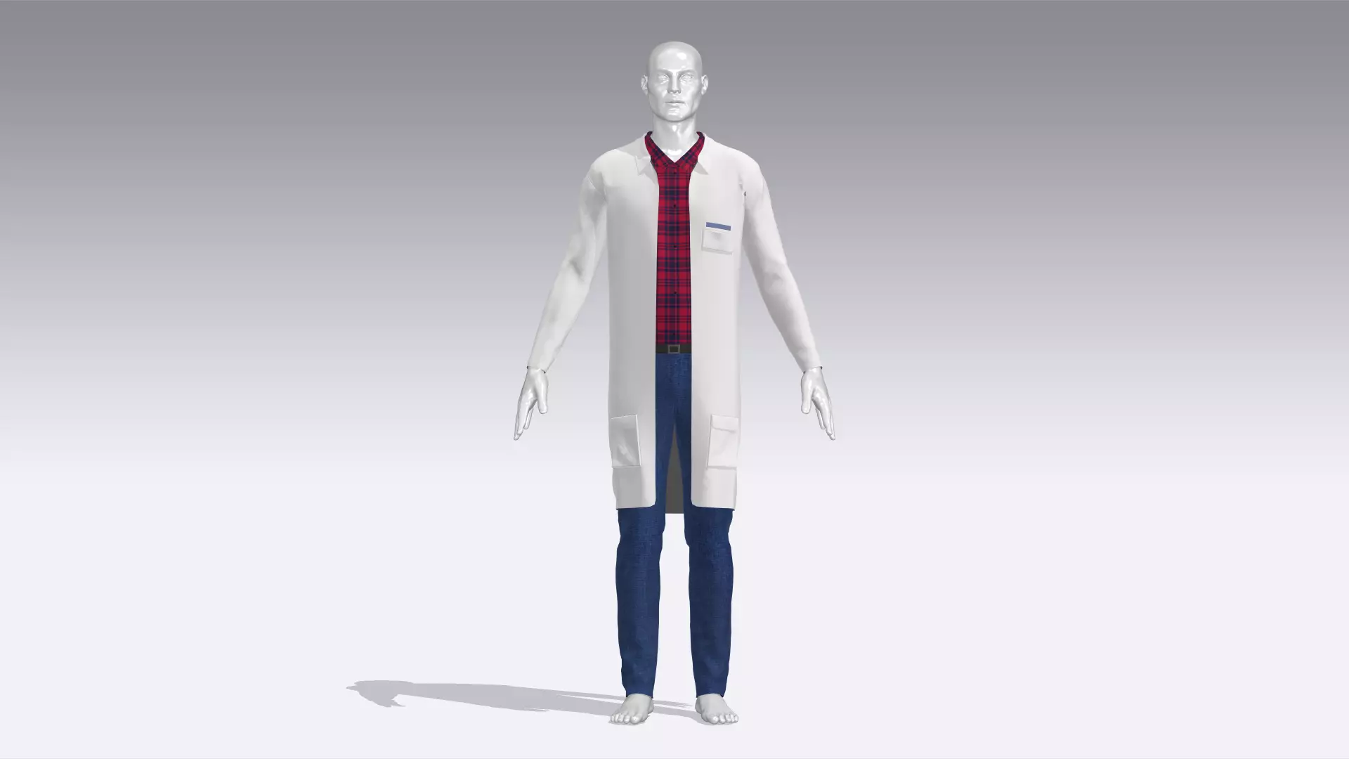 Scientist Uniform Low-poly 3D model_0