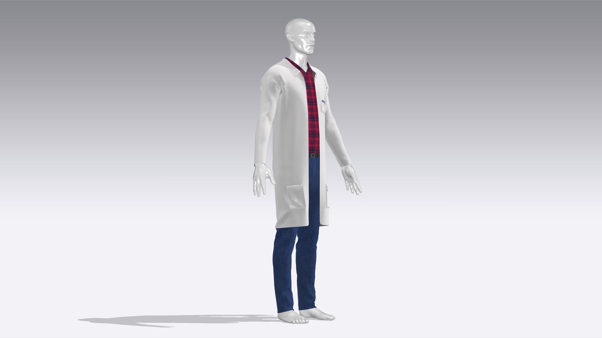 Scientist Uniform Low-poly 3D model_4