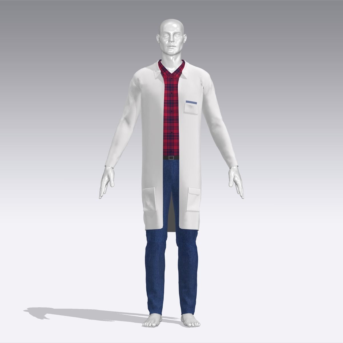 Scientist Uniform Low-poly 3D model_3