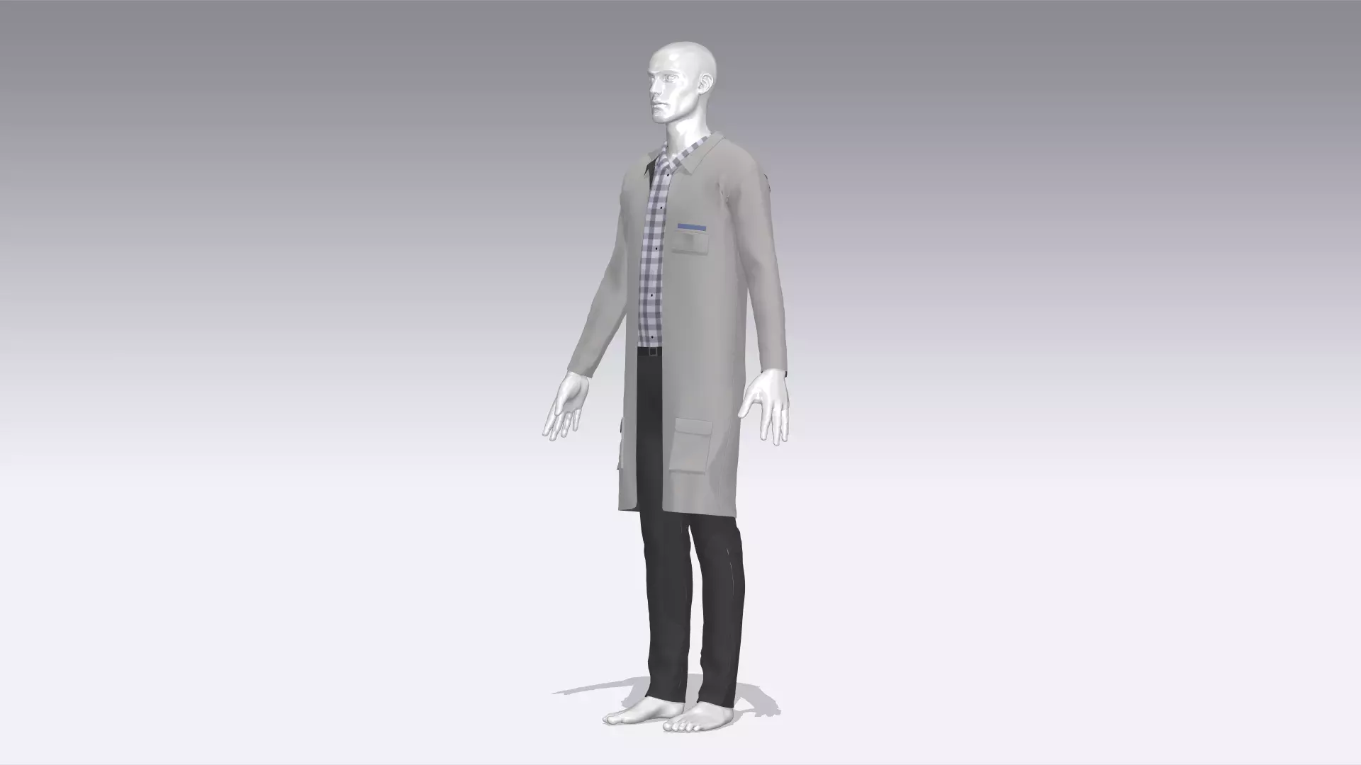 Scientist Uniform Low-poly 3D model
