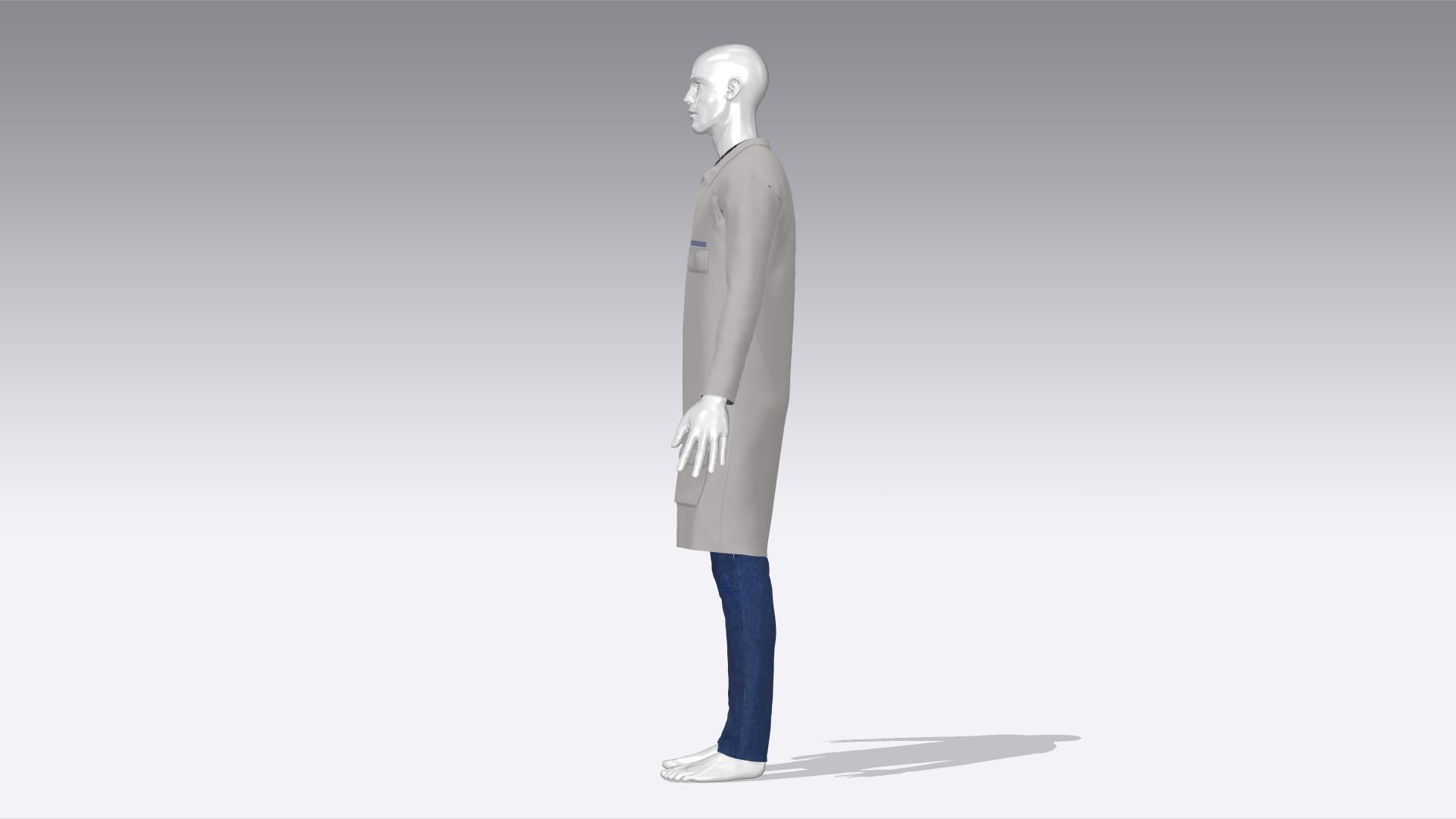 Scientist Uniform Low-poly 3D model_2