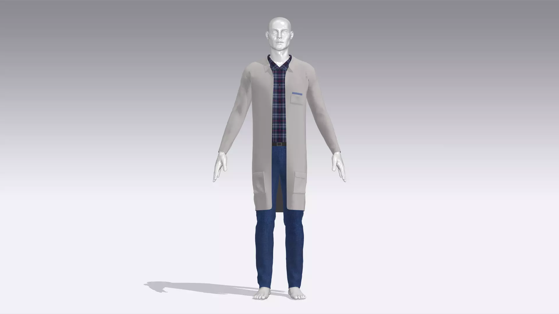 Scientist Uniform Low-poly 3D model_0