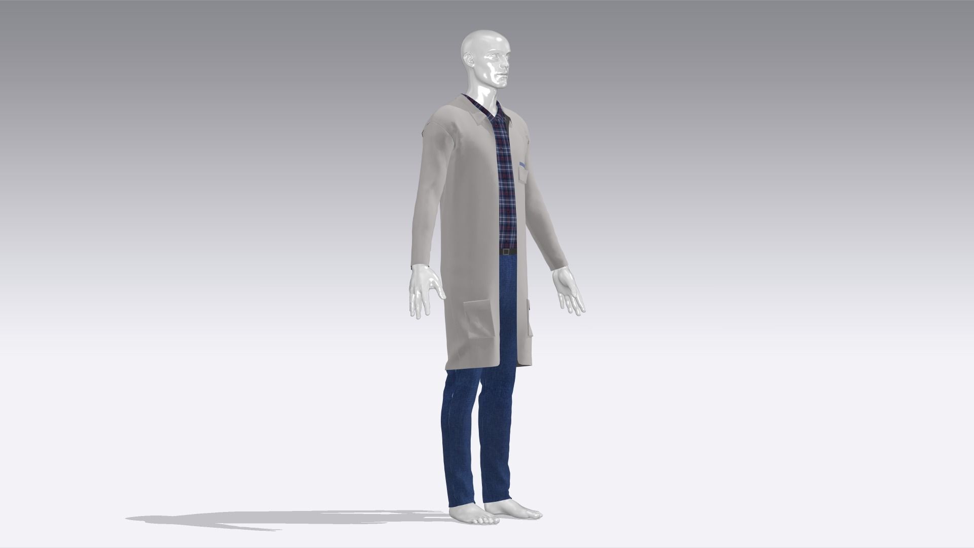 Scientist Uniform Low-poly 3D model_4