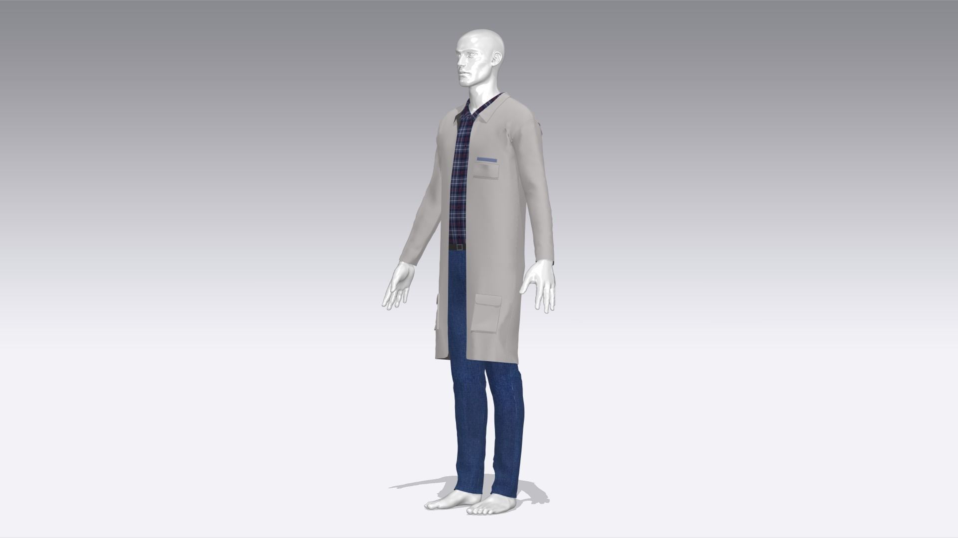 Scientist Uniform Low-poly 3D model_1