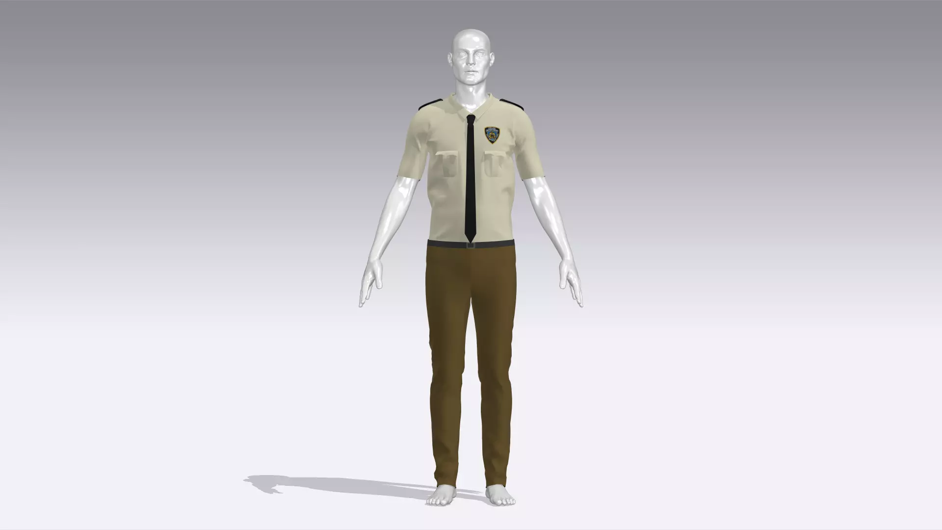 Police Officer Uniform Low-poly 3D model_0