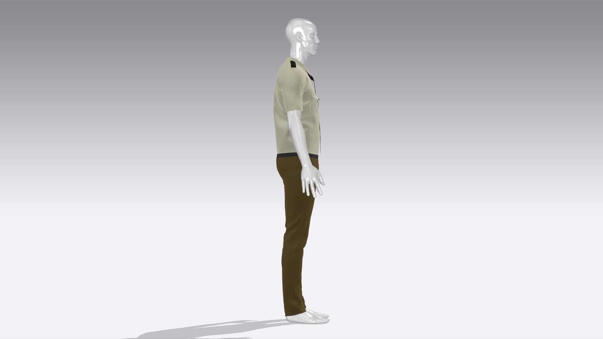 Police Officer Uniform Low-poly 3D model_5