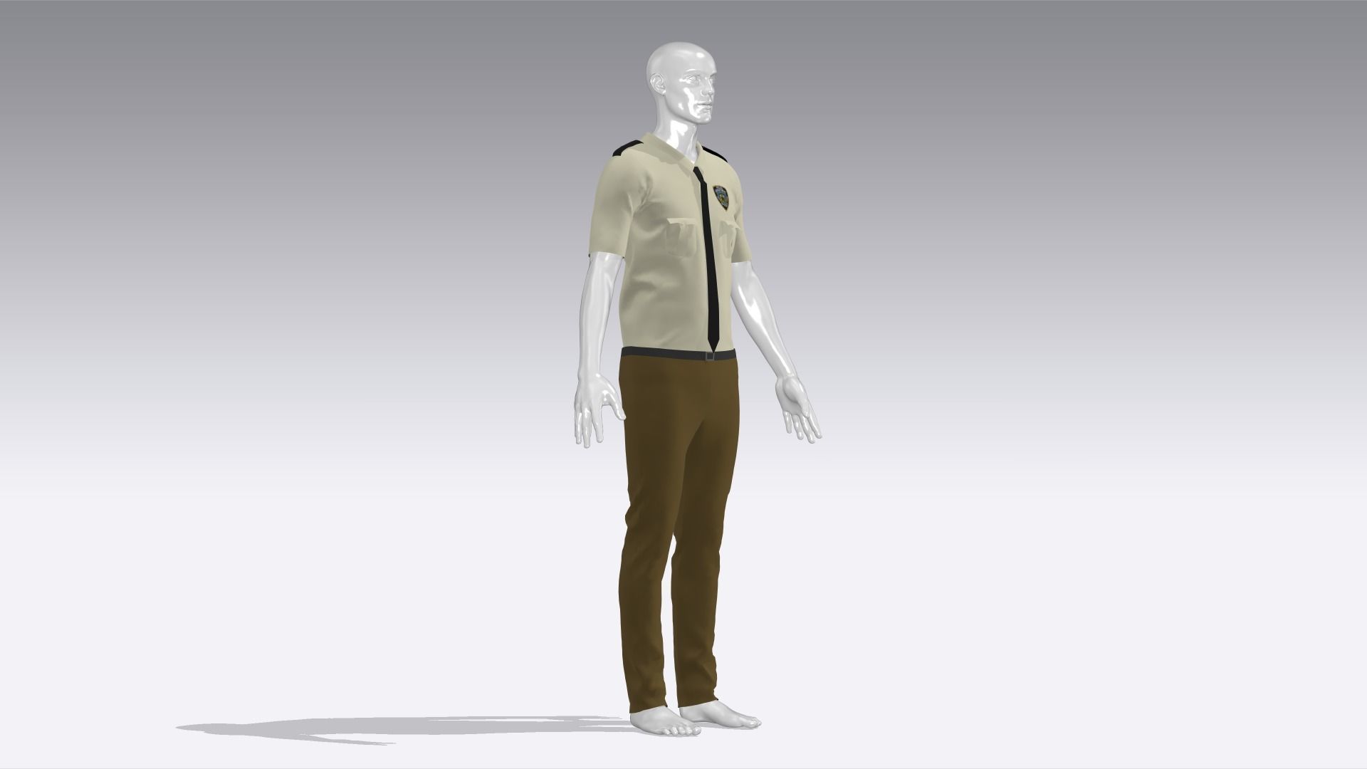 Police Officer Uniform Low-poly 3D model_4
