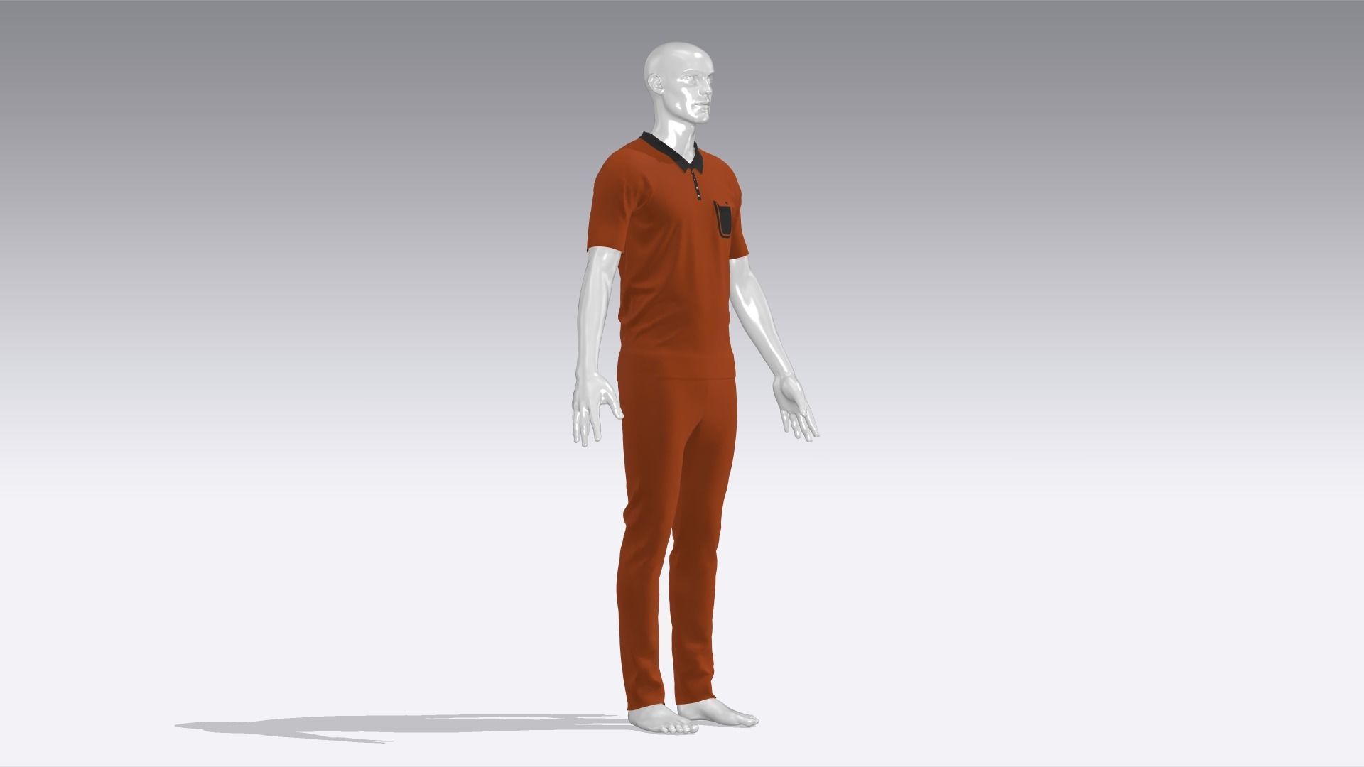 Prisoner Uniform Low-poly 3D model_3