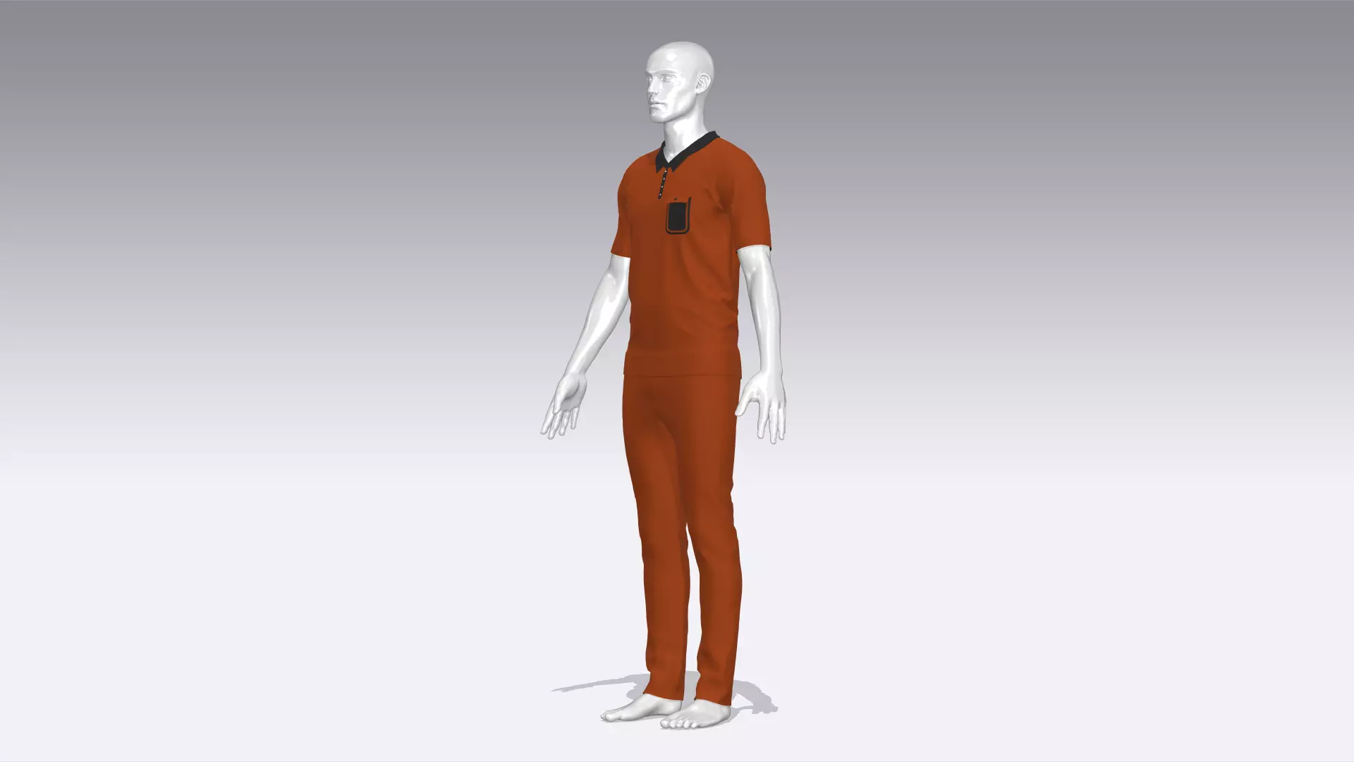 Prisoner Uniform Low-poly 3D model_0
