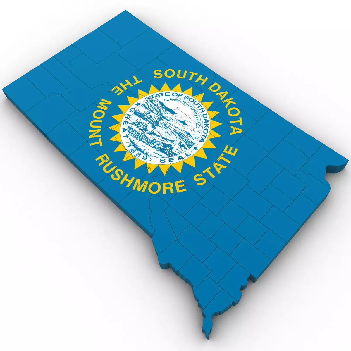 South Dakota Political Map 3D model_0