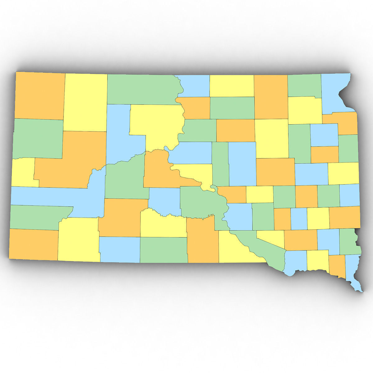 South Dakota Political Map 3D model_7
