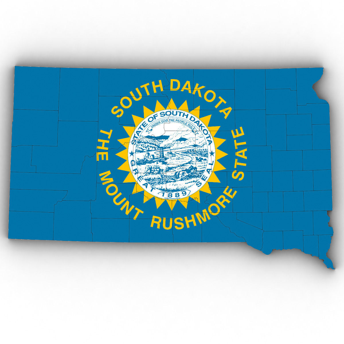 South Dakota Political Map 3D model_6