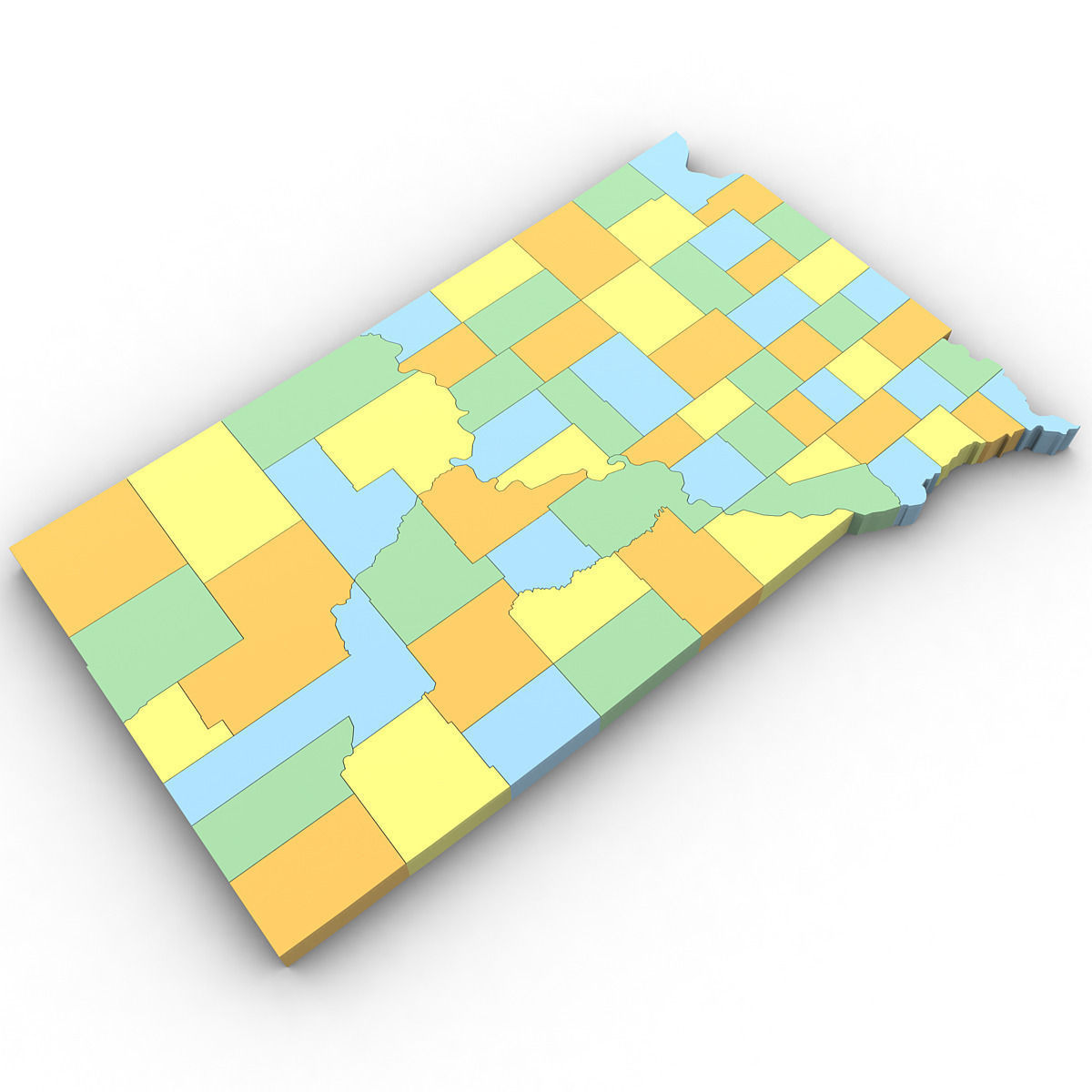 South Dakota Political Map 3D model_3