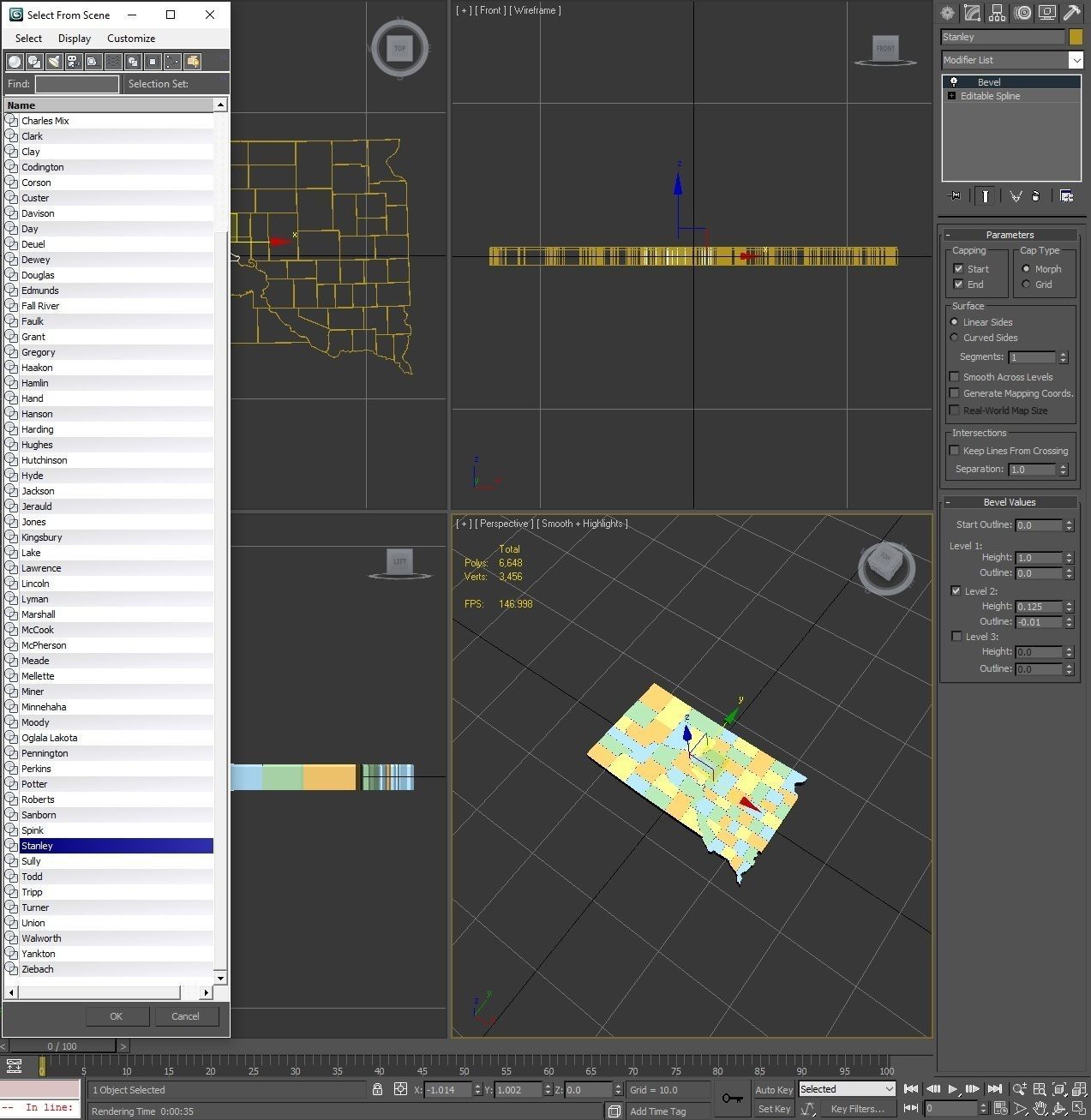 South Dakota Political Map 3D model_8