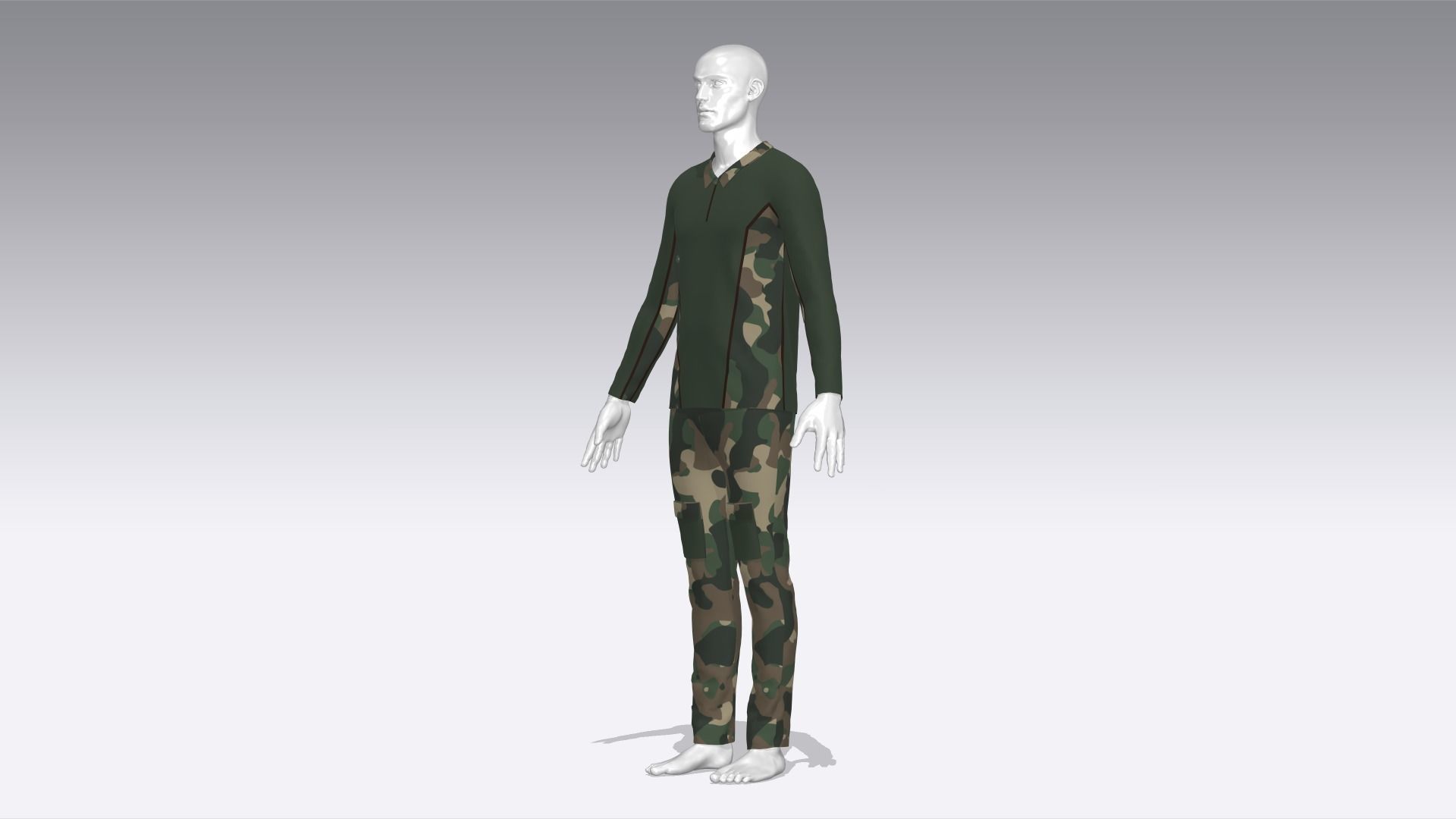Soldier Uniform Low-poly 3D model_1