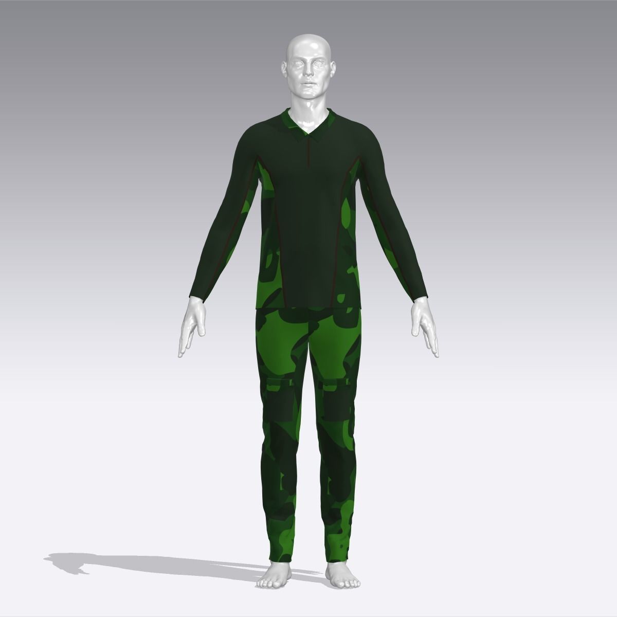 Soldier Uniform  Low-poly 3D model_4