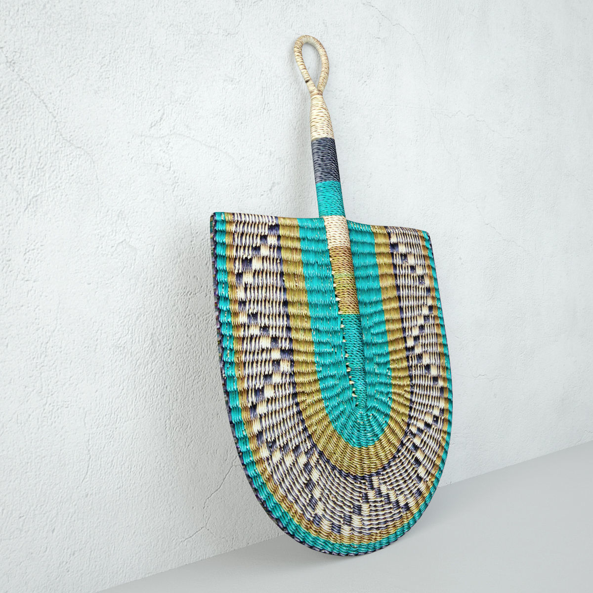 African Handwoven Fan 19 3D model_3