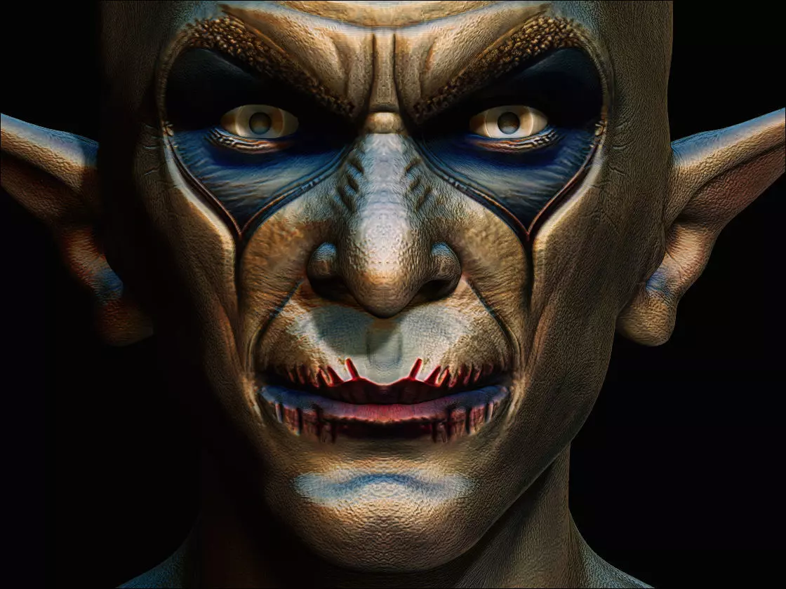 Vampire head 3D print model_0