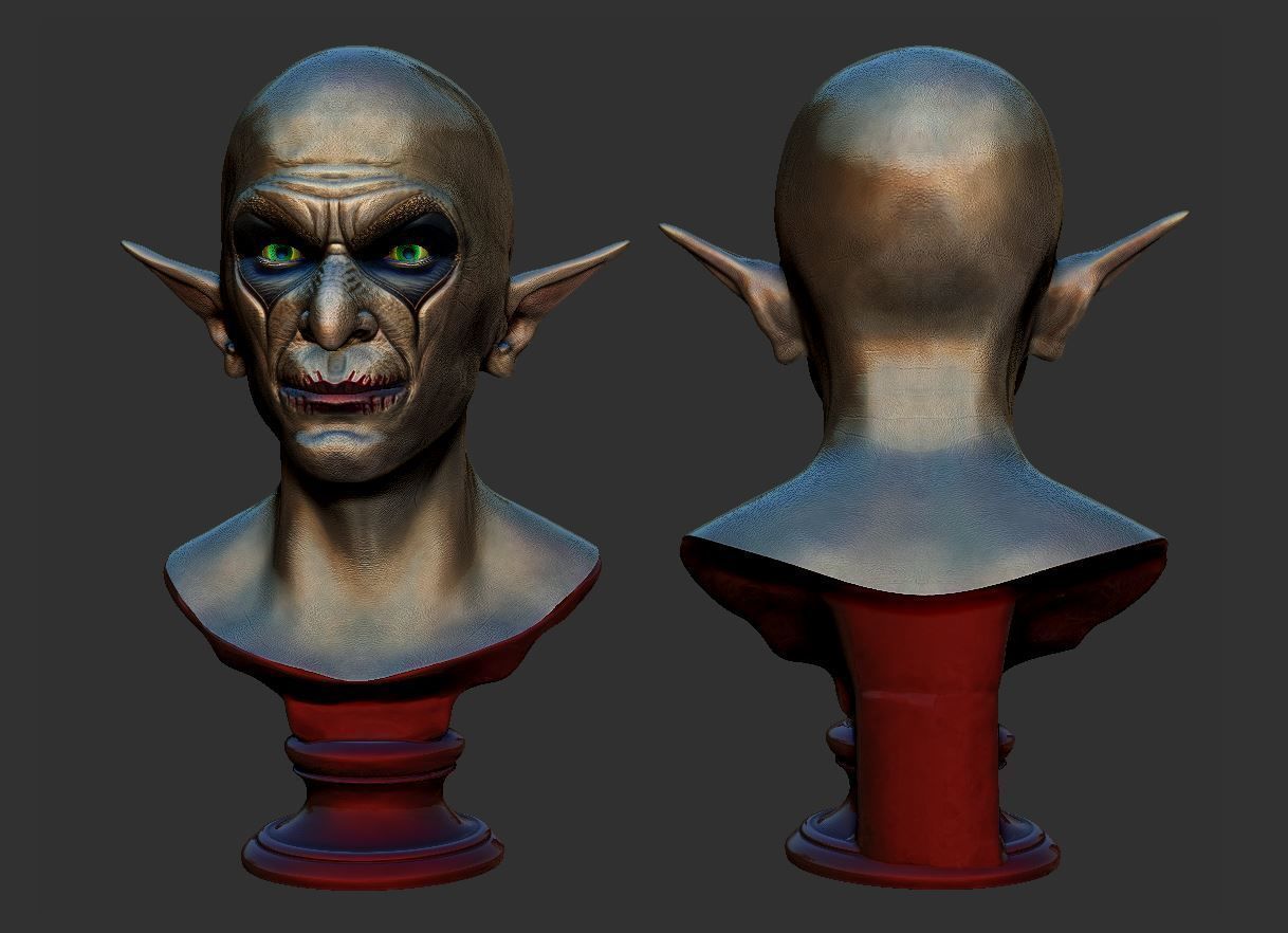 Vampire head 3D print model_3