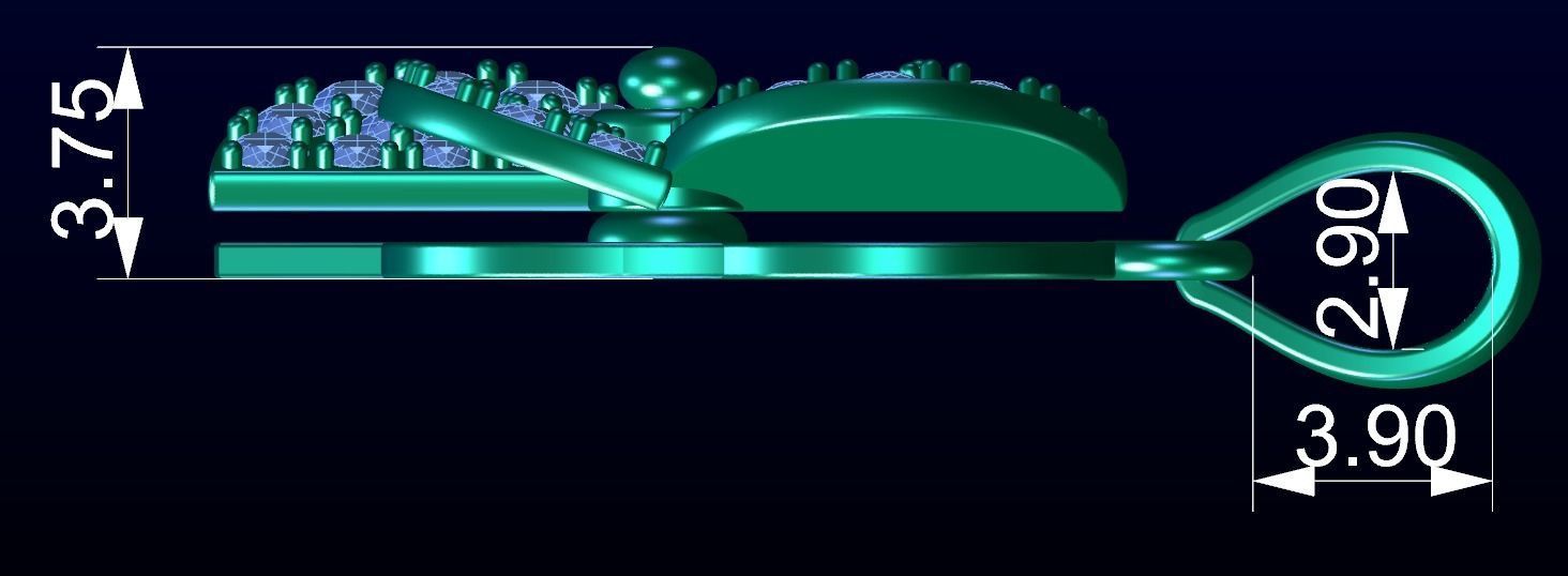 Pinwheel diamond pendant 3D print model_4