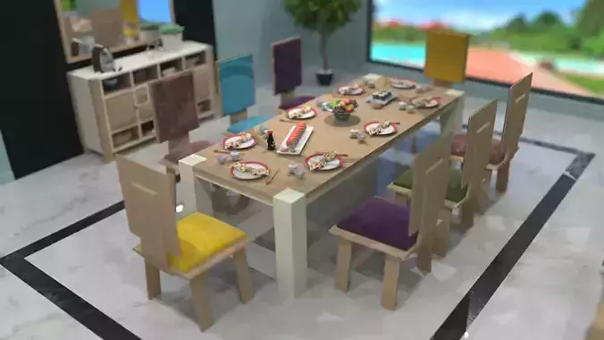 Dining Room Area 3D model