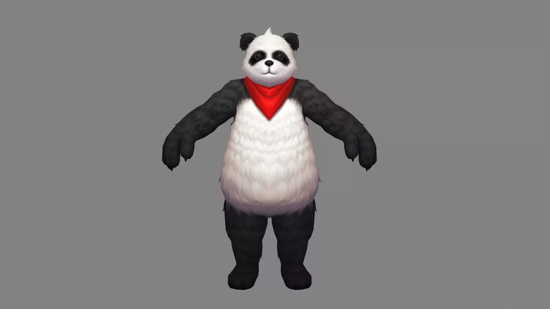 Cartoon Panda Character Low-poly 3D model_0
