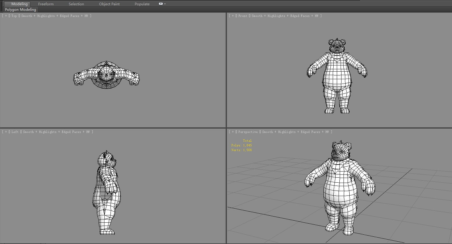 Cartoon Panda Character Low-poly 3D model_6