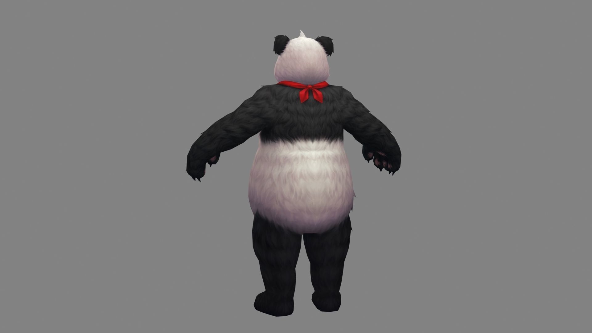 Cartoon Panda Character Low-poly 3D model_3