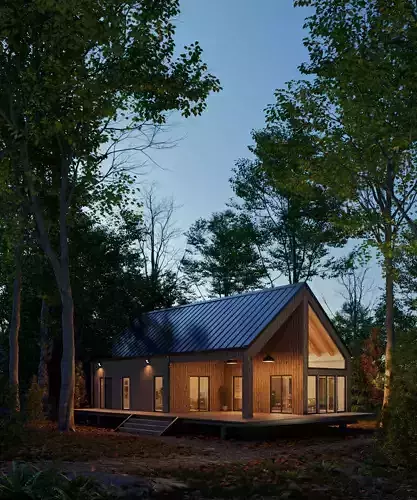 Night forest house 3D model