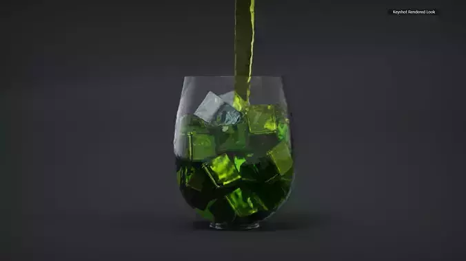 Realistic Juice In Glass 3D model