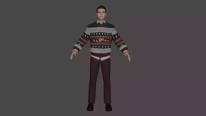 Xarakter shaxs Low-poly 3D model