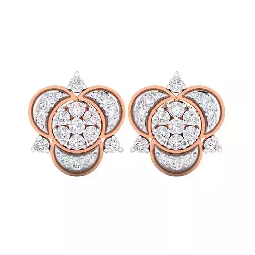 Women Stud Earrings STL JCD OBJ FBX Renders Details 3D print model