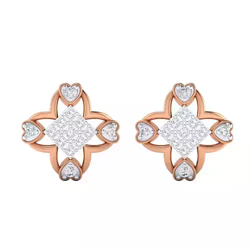 Women Stud Earrings STL JCD OBJ FBX Renders Details