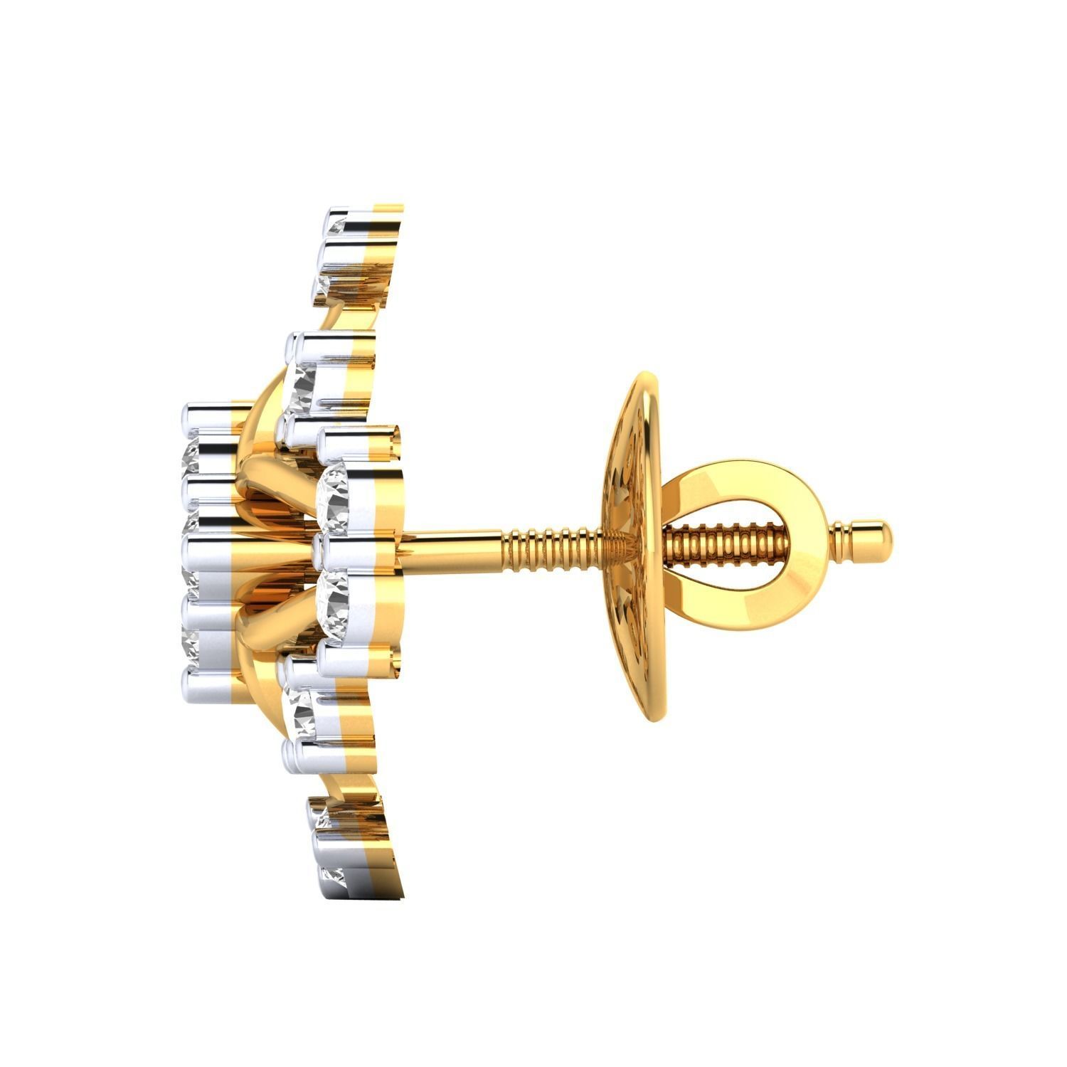 Women Stud Earrings STL JCD OBJ FBX Renders Details 3D print model_6