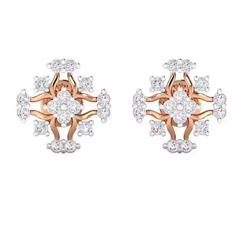 Women Stud Earrings STL JCD OBJ FBX Renders Details 3D print model