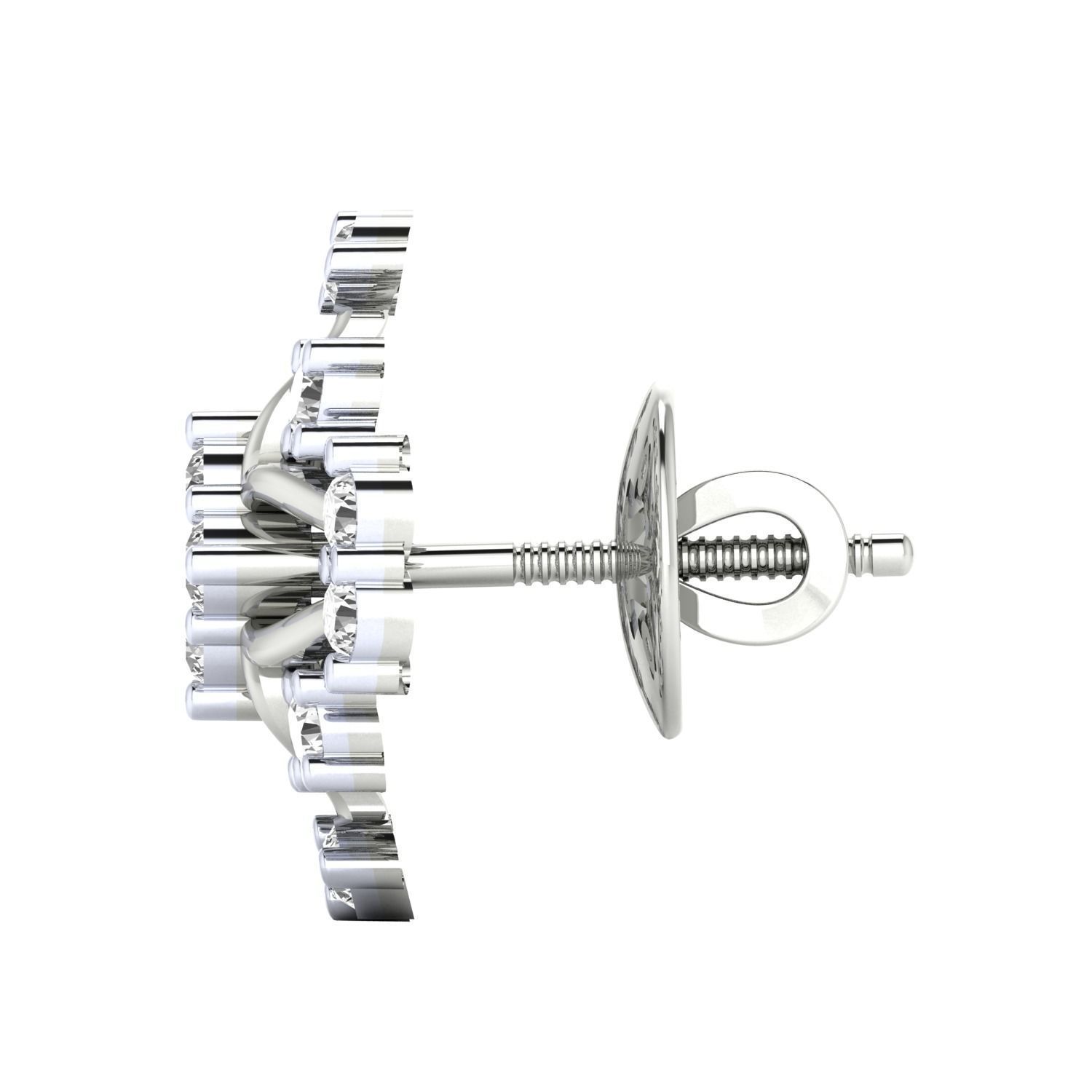 Women Stud Earrings STL JCD OBJ FBX Renders Details 3D print model_2