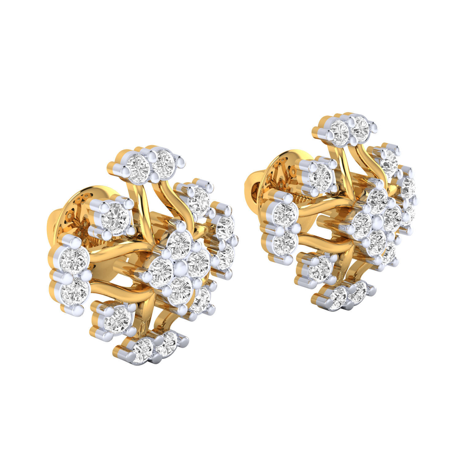 Women Stud Earrings STL JCD OBJ FBX Renders Details 3D print model_13