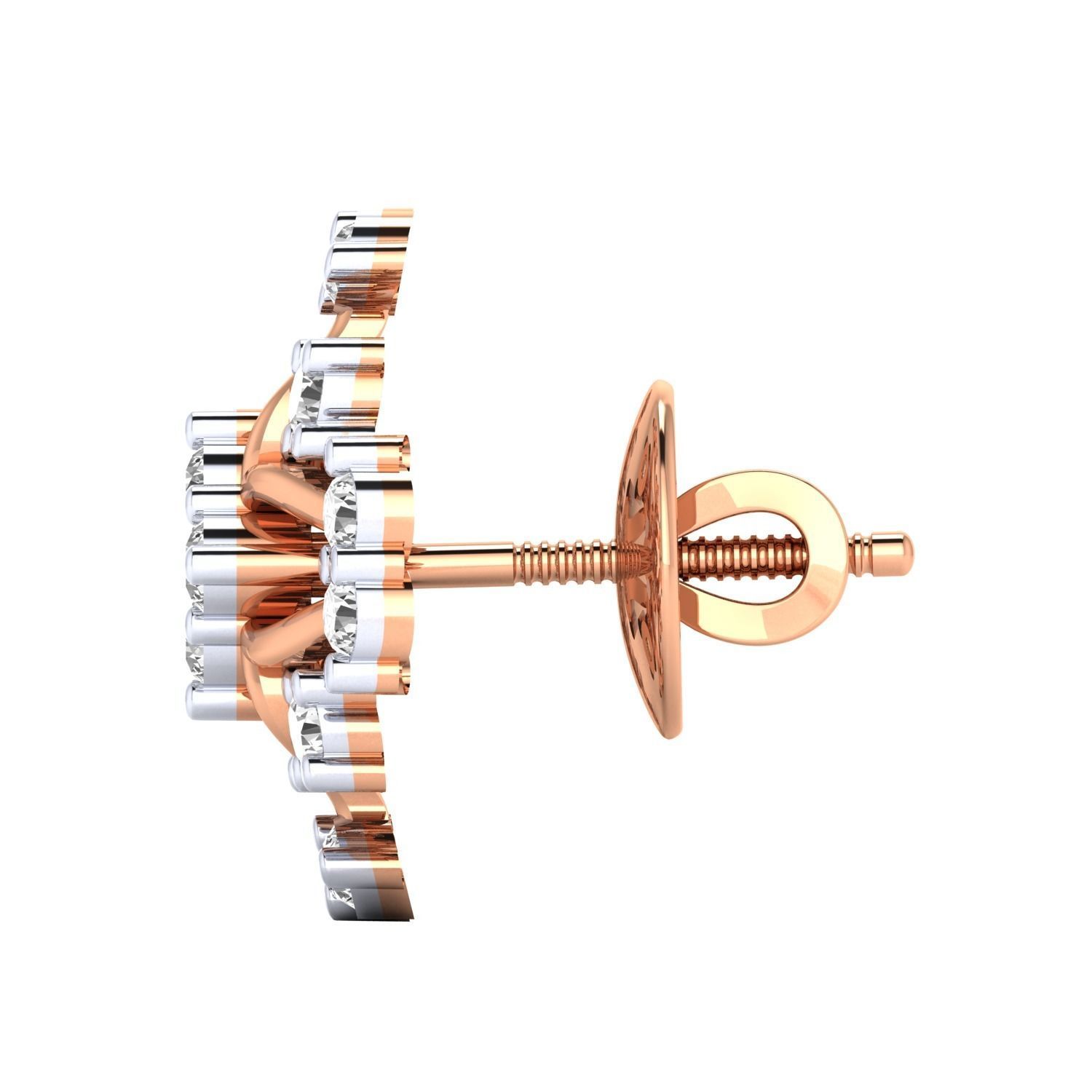 Women Stud Earrings STL JCD OBJ FBX Renders Details 3D print model_4