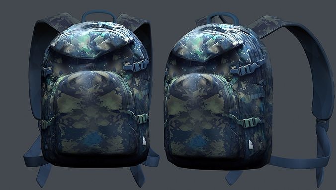 Backpack Camping Generic military human bag storqge baggage Low-poly 3D model