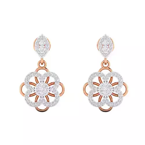 Women Long Drop Earrings STL JCD OBJ FBX Renders Details