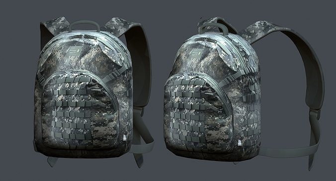 Backpack Camping Generic military human bag storqge baggage Low-poly 3D model