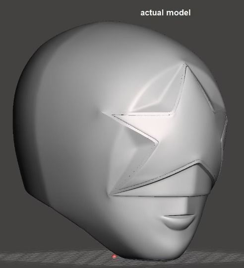 Power Rangers Zeo Red Ranger helmet 3D print model_7