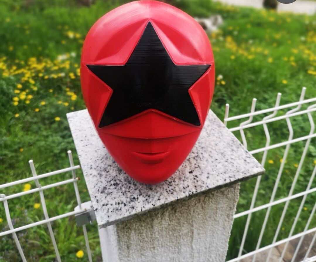 Power Rangers Zeo Red Ranger helmet 3D print model_4
